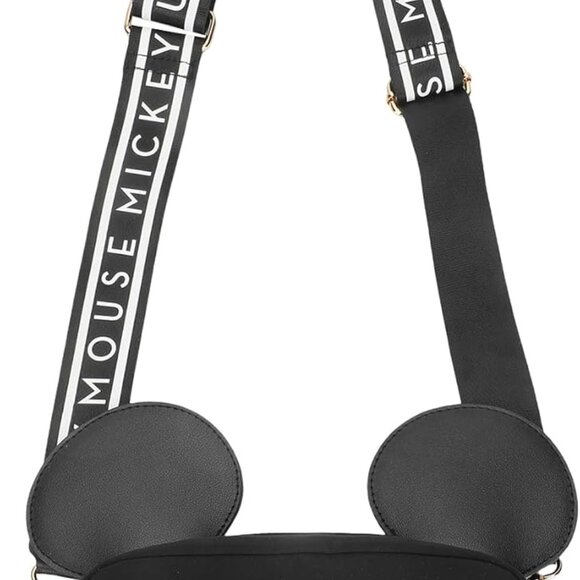 Black Disney Mickey Mouse Ears & Shorts Crossbody Bag, Compact Nylon, Adjustable - Picture 1 of 7